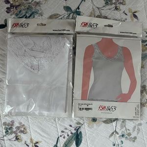 White tank top with lace trim